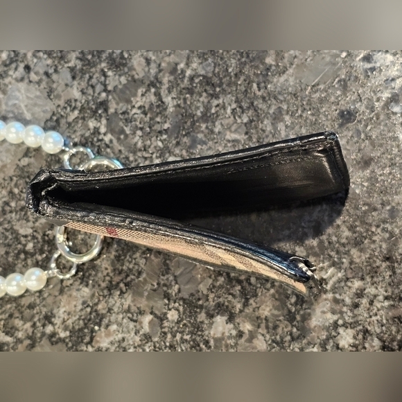 Burberry Black Nova Check Bifold Wallet wWristlet & Patch Added - Picture 12 of 17